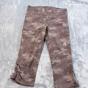 Eddie Bauer First Ascent Camouflage Capri Cargo Pants Drawstring Ankles Size 6